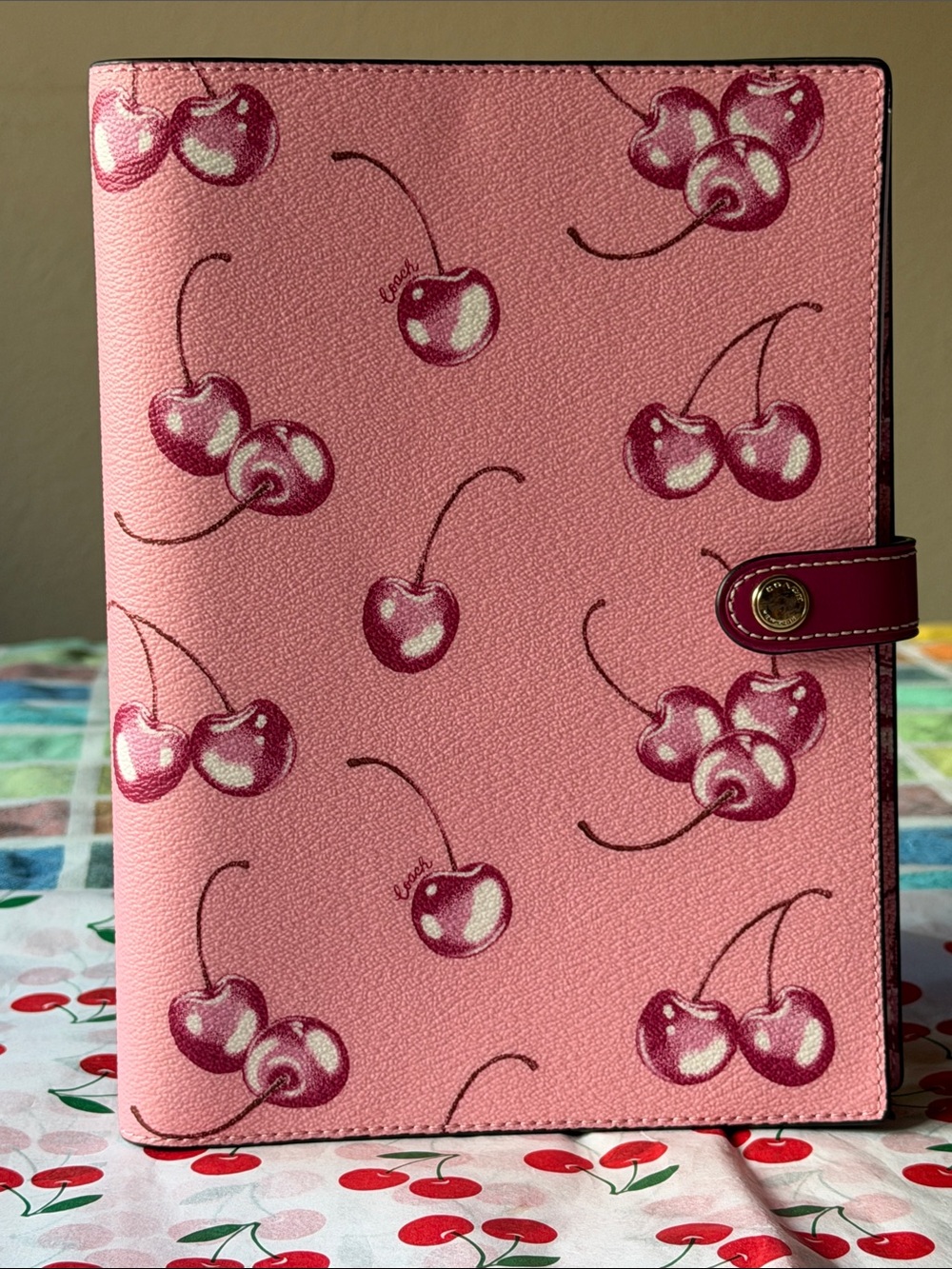 🍒 COACH NOTEBOOK WITH CHERRY PRINT 🍒 NWOT🍒